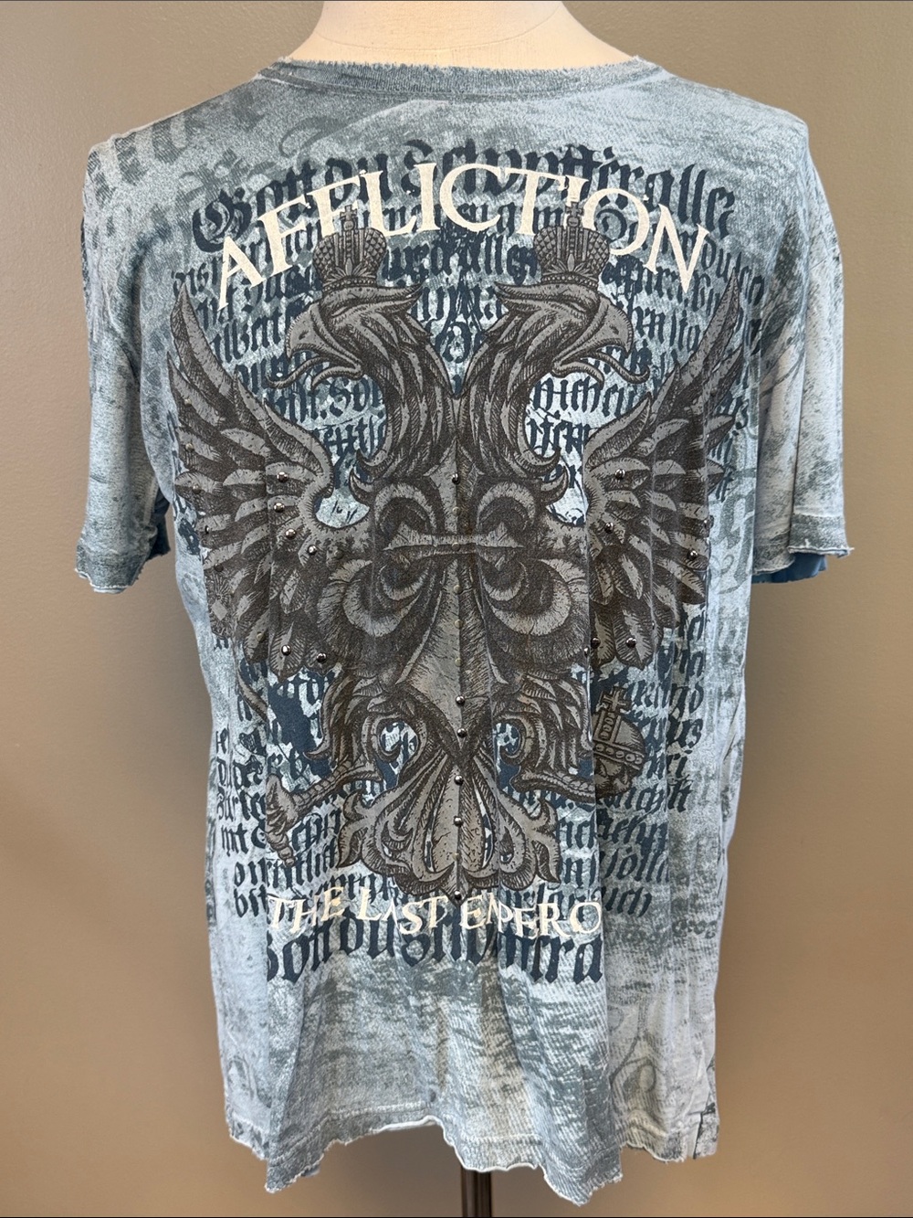 Affliction Signature Series Power Unlimited Graphic T-Shirt Men’s Large Blue